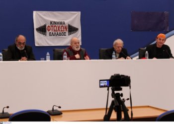 Κίνημα Φτωχών Ελλάδος (ΚΦΕ): Οι ηθοποιοί Χρήστος Βαλαβανίδης και Ηλίας Λογοθέτης στο κόμμα του Παύλου Κοντογιαννίδη