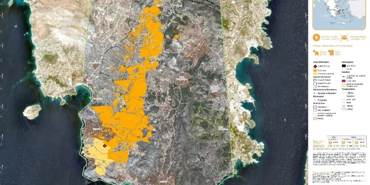 Τι κάηκε από την φωτιά στην Κερατέα – Η ανάλυση της Υπηρεσίας Copernicus