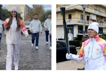 Η Κιμπερλι Γκιλφοιλ και ο Γιάννης Σγουρος μετέφεραν με περηφάνεια την Ολυμπιακή φλόγα