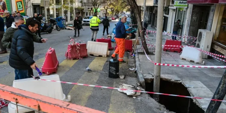 Καθίζηση στη Βασιλέως Γεωργίου και Ιοφώντος – Κυκλοφοριακές ρυθμίσεις