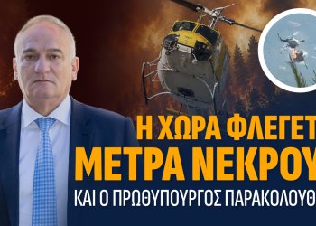 Α.Βορυλλας- Η χώρα φλέγεται, μετρά νεκρούς και ο πρωθυπουργός παρακολουθεί…