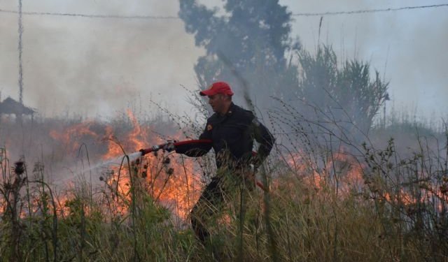 Χωρίς ενεργό μέτωπο η πυρκαγιά σε χαμηλή βλάστηση στο Καλοπήγαδο Λαυρίου